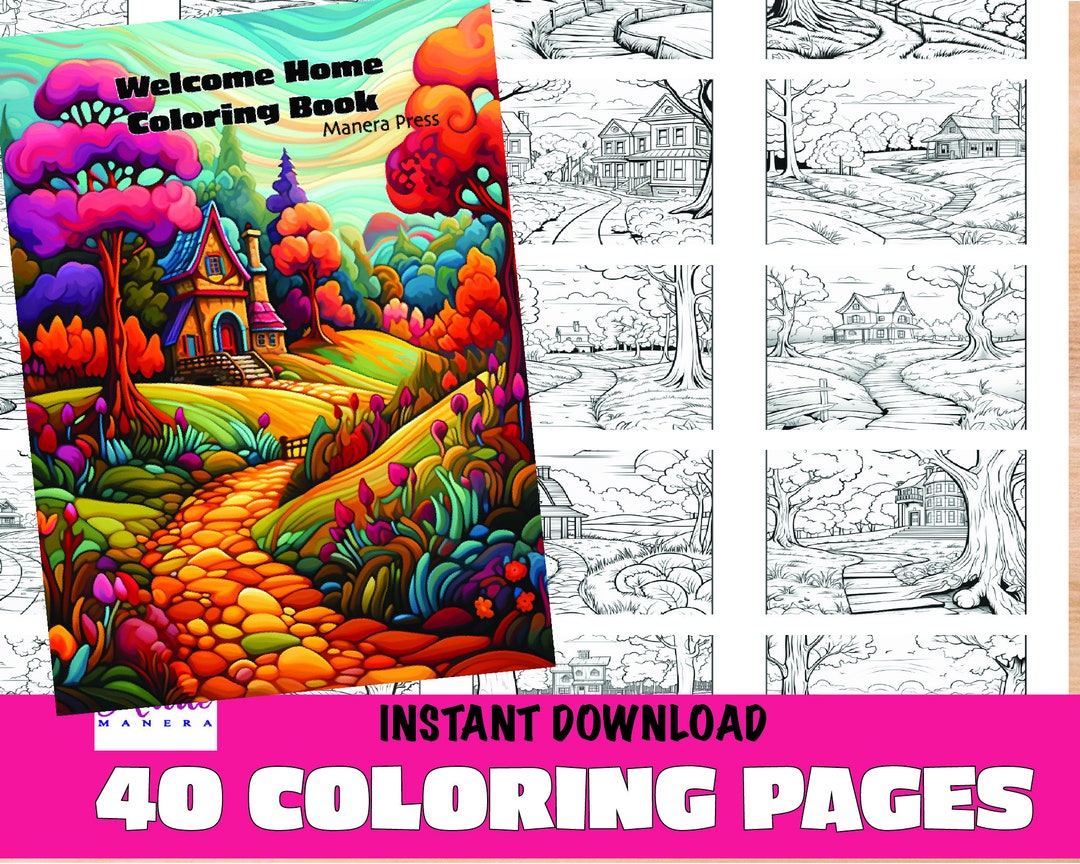 Welcome Home Coloring Book Illustrated by Anne Manera Instant - Etsy