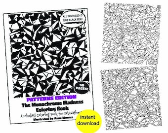 Monochrome Madness Coloring Book: Patterns Edition, Fun Illustrations (PDF Download)