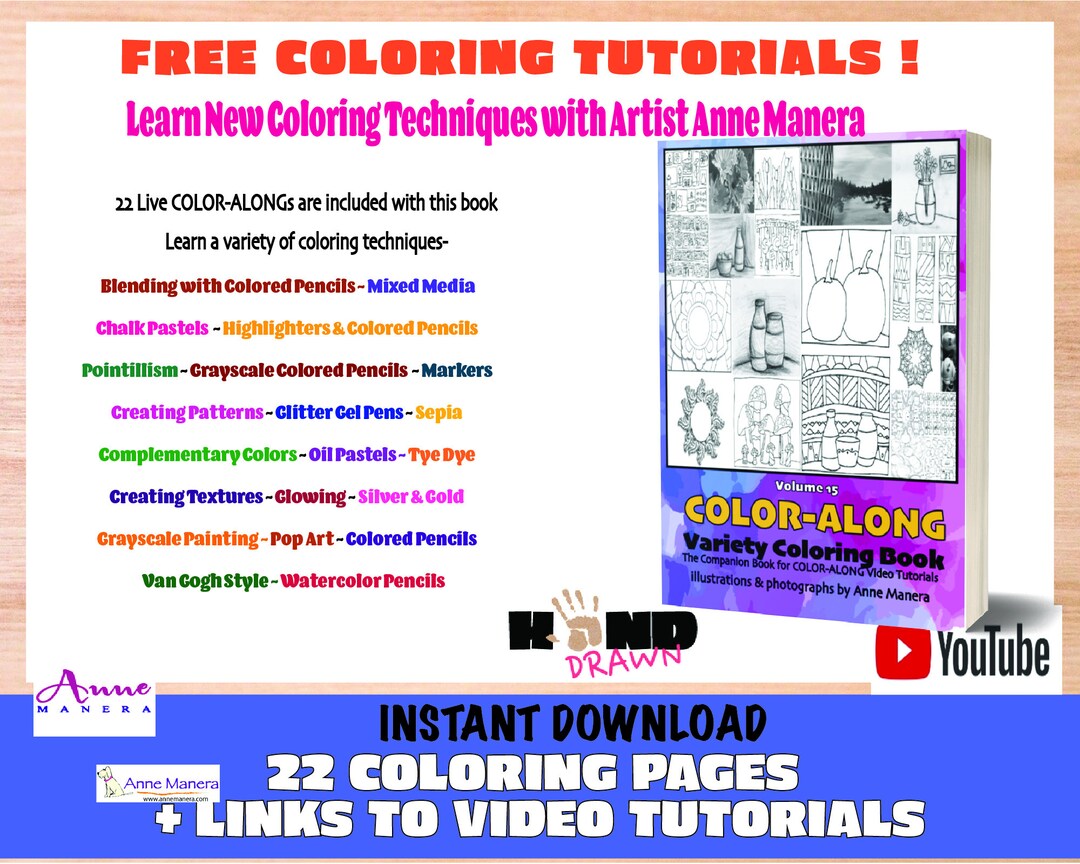 The Color Along Book Volume 15 Coloring Video Tutorials on Youtube ...