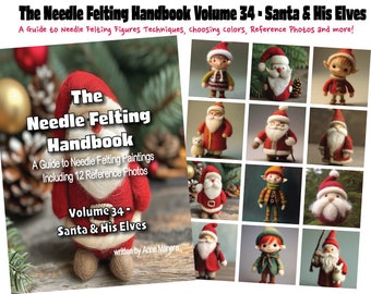 Manual de fieltrado con aguja: Fotos de referencia de Papá Noel y elfos