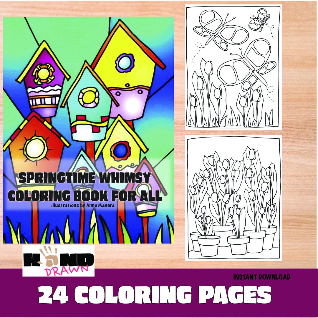 Springtime Whimsy Coloring Book for All Illustrated by Anne ...