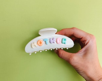 Pince à cheveux « maman », pince à cheveux « maman garçon », pince à cheveux « maman fille », pince à cheveux avec lettre en résine, pince à cheveux tendance, pince à cheveux « maman », pince à cheveux épaisse couleur pastel