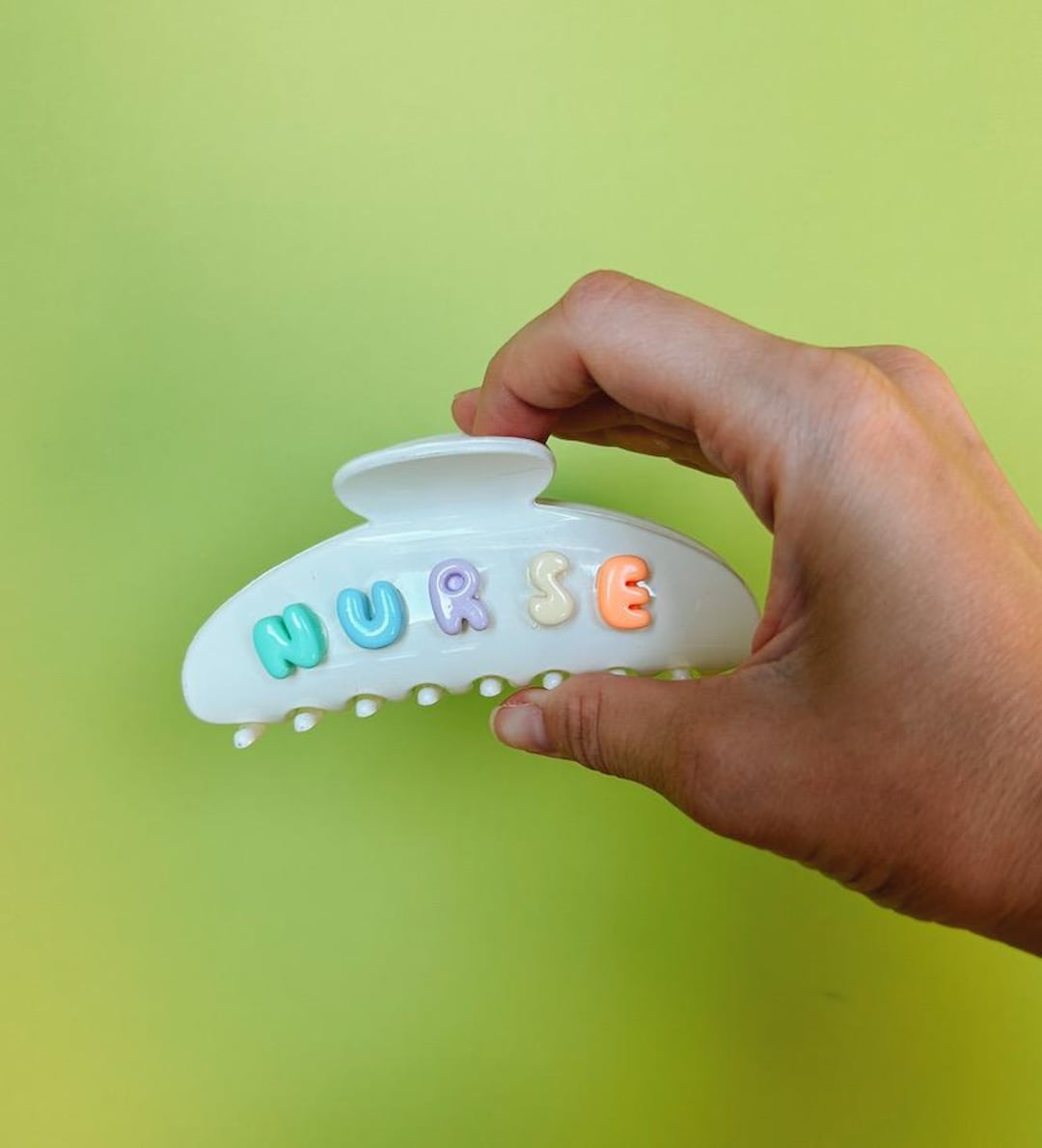Nurse claw clip, personalized nurse claw clip, cute pastel nurse claw clip, health care nu