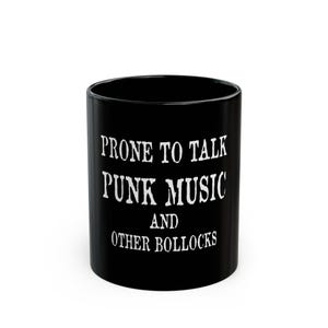 Mug musique punk, tasse à café punk rock, mug noir, cadeau pour mélomane, mug musique rigolote, cadeau musique alternative