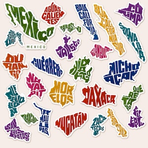 Mexico Typographic Maps Bundle SVG , All States + Mexico Map, Letter Art Vector Files Mexico states - Estados de Mexico