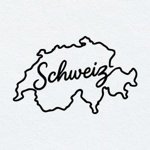 Switzerland Map SVG Cricut File | Schweiz Outline Design | Country Silhouette Cut File | Minimalist Wall Art | Instant Download