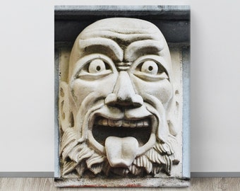 WAR FACE, Irish Warrior, Medieval Decor, Haka, Evil Face, Gargoyle, Intimidating Art, Battle Cry, Tribal Man, Crazy Face Photo, Stone Face