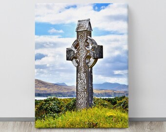 Templenoe, Ring of Kerry, Celtic Cross, Ireland Photography, SULLIVAN, Beautiful Landscape Photo, Gaeltacht, Country Decor, Religious Art