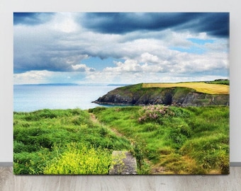Horizon at Annestown, Waterford, Ireland, Copper Coast, Ireland Landscape Photo, Irish Ocean View, Irish Decor, Irish Sea, Ireland Cliffs