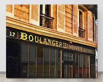 PARIS Street Photo, Montmartre, Boulangerie Montmartrois, French Bakery, ABBESSES, Old French Building Facade, Baguette, 18th Arrondissement