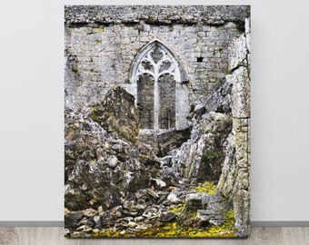 Ancient Castle Ruins, LIMERICK, Ireland Wall Canvas, Askeaton, Friary, Fantasy Art, Medieval Decor, Old Castle Photo, Fransiscan Monastery