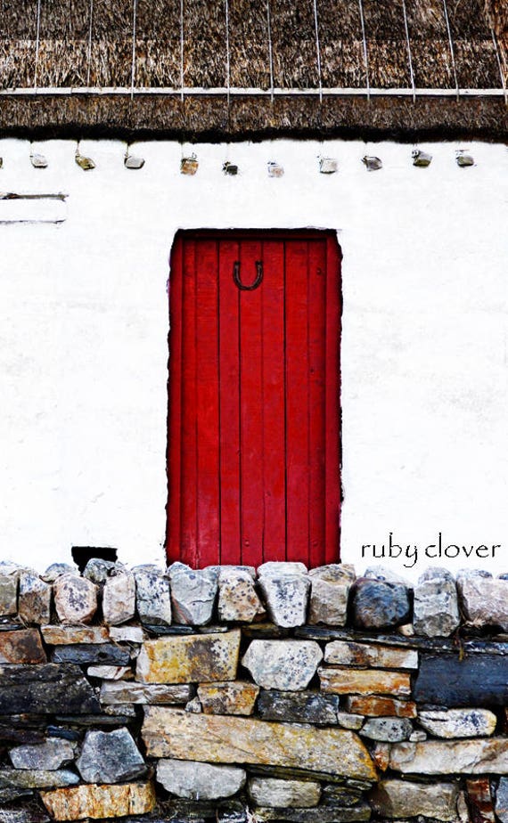 Lucky Red Door Ireland Photography Irish Cottage Co Etsy
