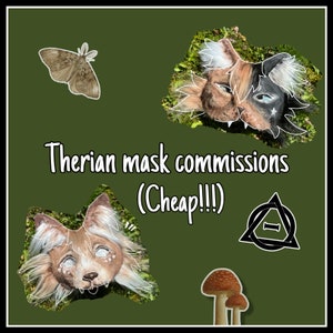 Cheap therian mask commissions, animal costume, quadrobics, alterhuman accessories, dog, wolf, cat, raccoon, fennec fox, serval, shepard