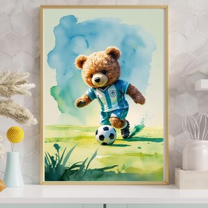 Teddy Bear Playing Sports Wall Art