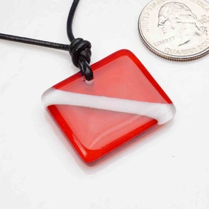Scuba Diving jewelry diver Gift down flag Necklace Ocean jewelry fused Glass Handmade by ZulaSurfing