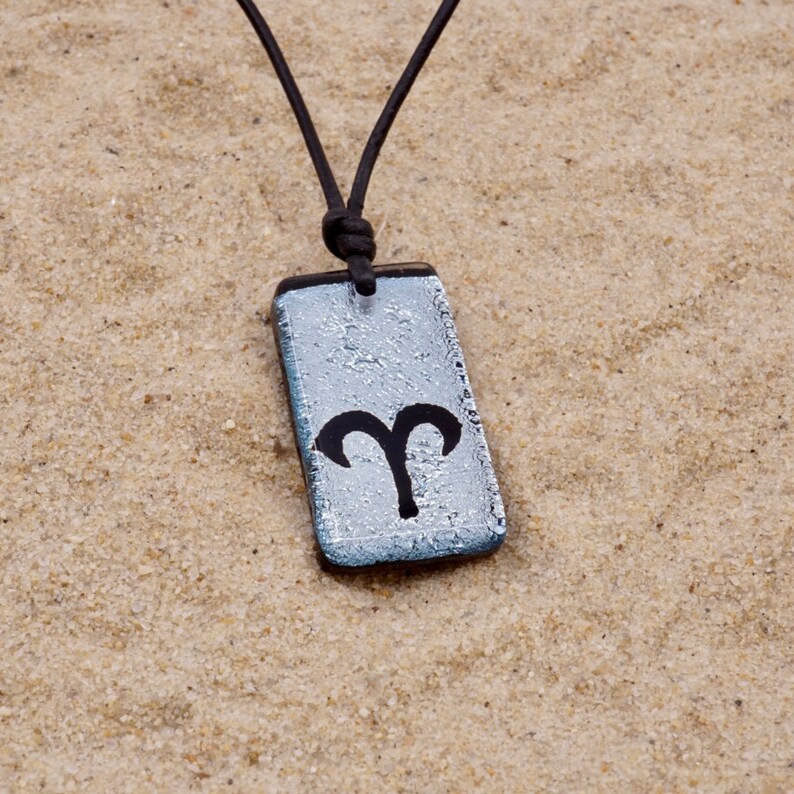 Men's Minimalist Aries Zodiac Horoscope Necklace Handmade by Zulasurfing image 3