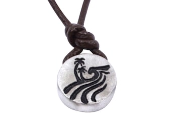 Palm Tree Beach Jewelry Wave Necklace Pewter Pendant Handmade by ZulaSurfing