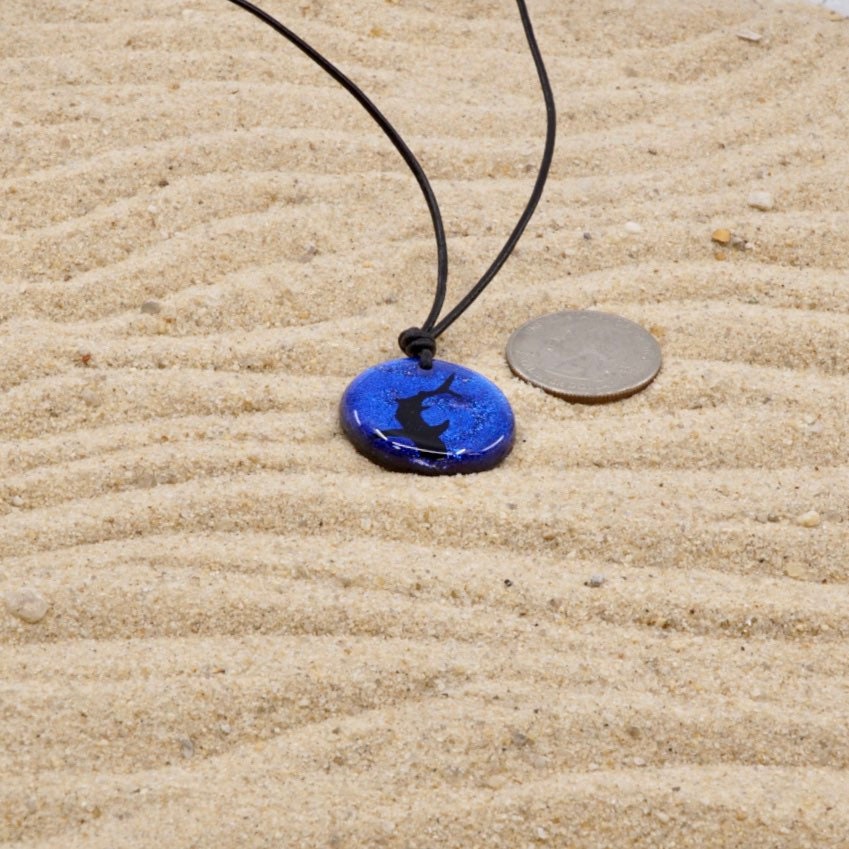 Shark pendant Great white shark Necklace Dichroic Glass | Etsy