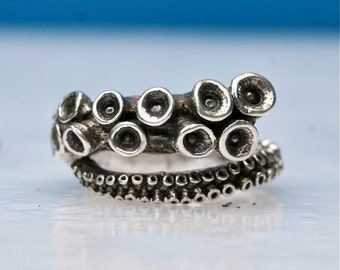 Tentacle sterling silver ring adjustable engagement ring by Zulasurfing