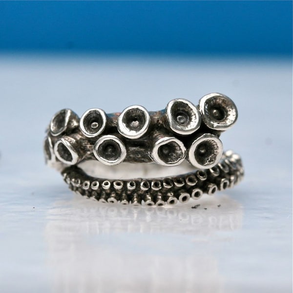 Tentacle sterling silver ring adjustable engagement ring by Zulasurfing