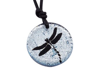 Dragonfly Necklace dragonflies jewelry intact jewelry Nature Necklace Minimalist necklace Dragon Fly Fused glass Handmade by ZulaSurfing