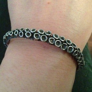 Octopus Tentacle Cuff Bracelet Sterling silver octopus jewelry Handmade by Zulasurfing