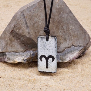 Men's Minimalist Aries Zodiac Horoscope Necklace Handmade by Zulasurfing image 2