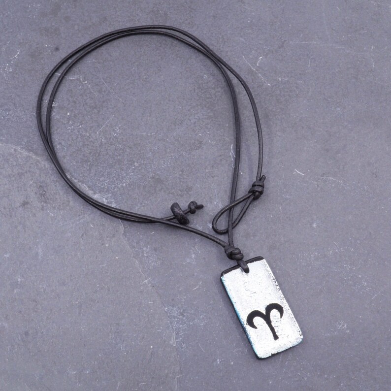 Men's Minimalist Aries Zodiac Horoscope Necklace Handmade by Zulasurfing image 5