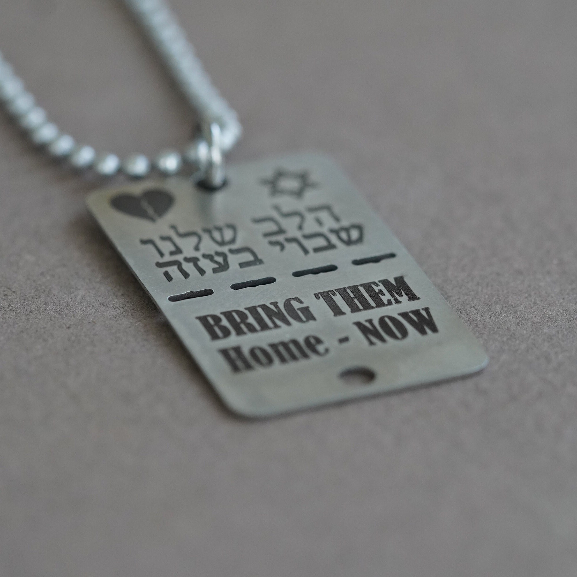 Bring Them Home Now Necklace - Israel Support Dog Tag, I Stand With Israel Chain For Women & Men, Unisex Style