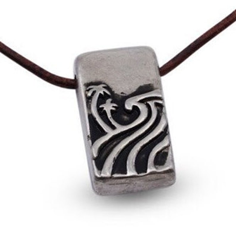 Beach Jewelry The Great Wave Pendant north shore Handmade by ZulaSurfing image 1