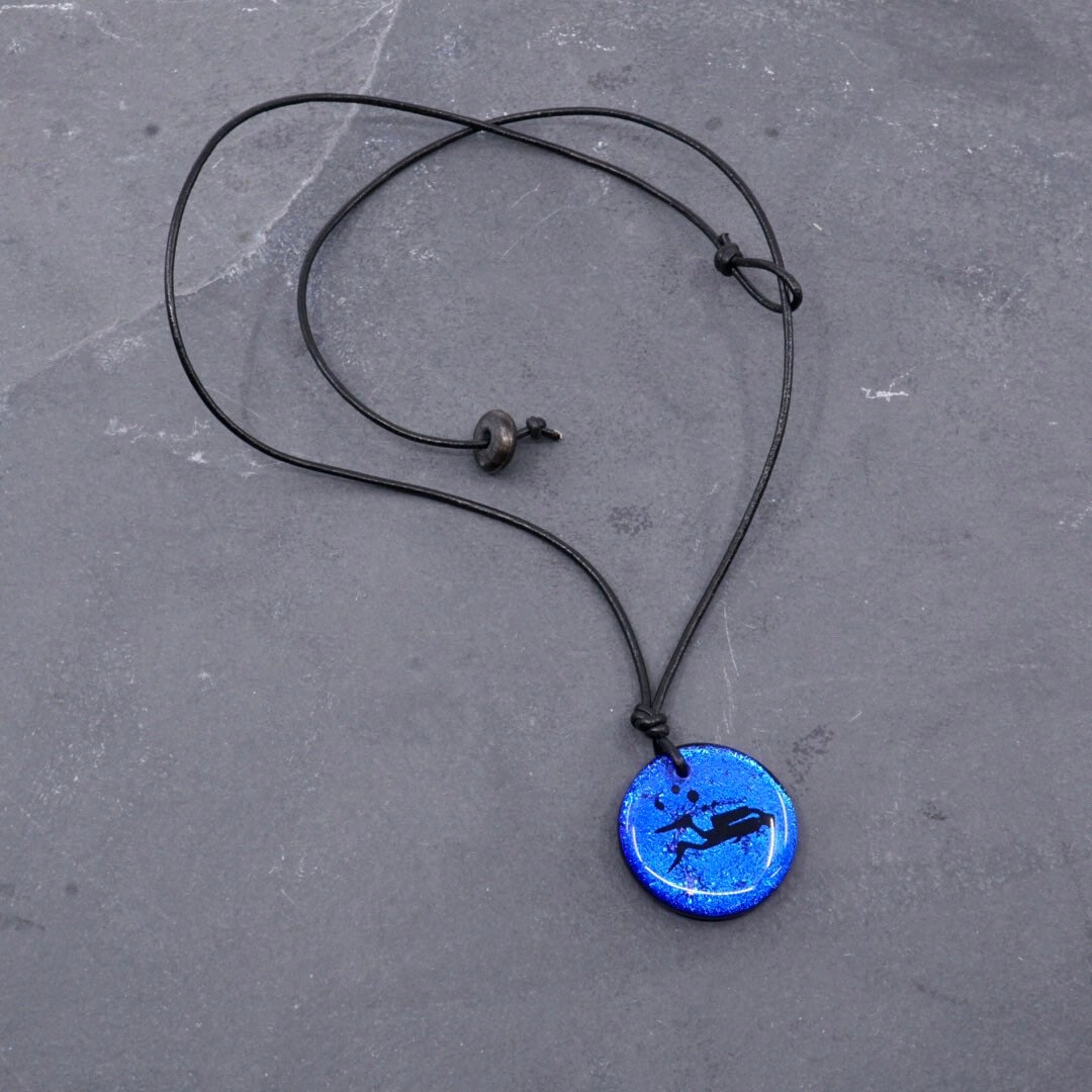 Scuba Diving Diver necklace designed by ZulaSurfing Etsy