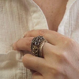 Octopus Tentacle Ring made of Sterling Silver.