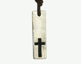 Men's Cross Necklace Christian Pendant Handmade by Zulasurfing