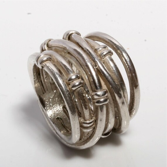 Beautiful solid sterling silver wrap ring size 5 3/4 by