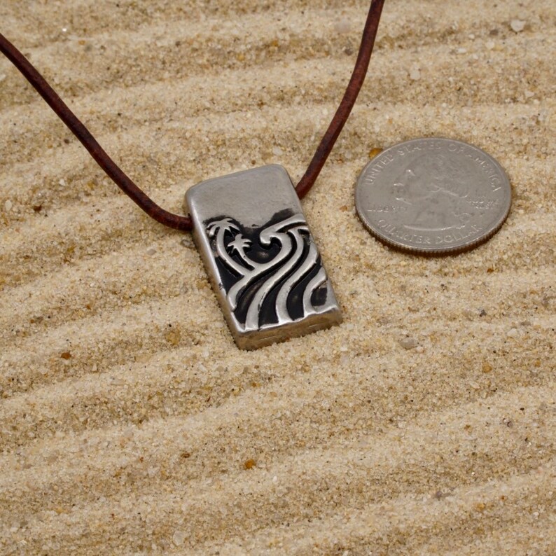 Beach Jewelry The Great Wave Pendant north shore Handmade by ZulaSurfing image 3