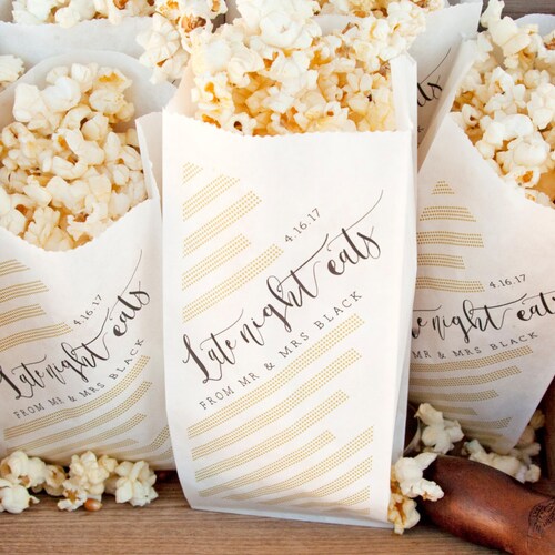 personalized popcorn bolsas for wedding