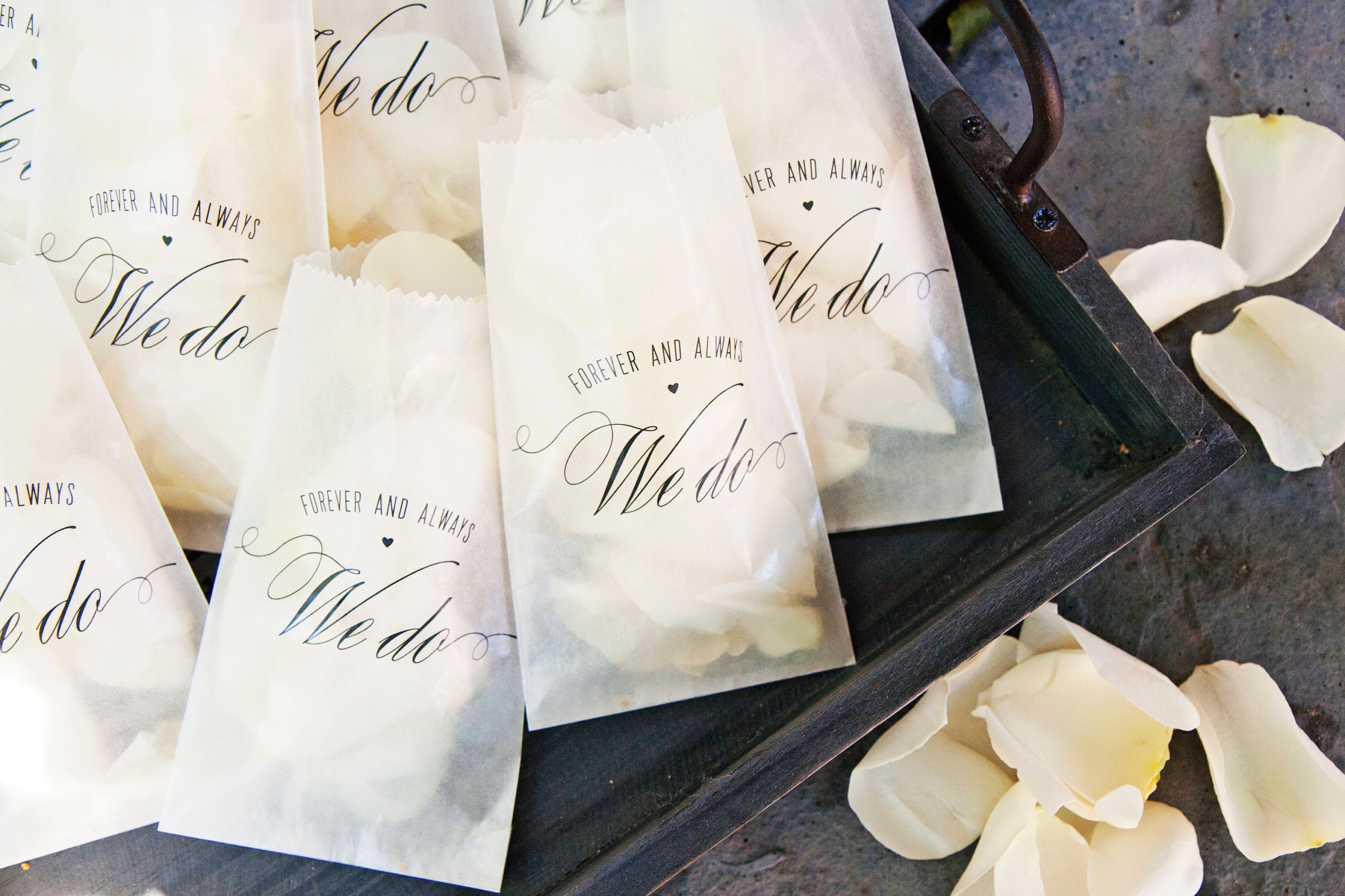 Glassine Petal Toss Bags DIY Wedding Exit We Do Design Etsy