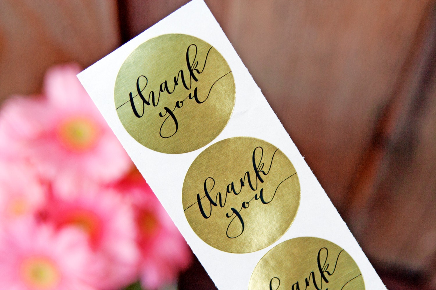 Gold Foil Thank You Stickers Wedding Favors or Party gifts Etsy
