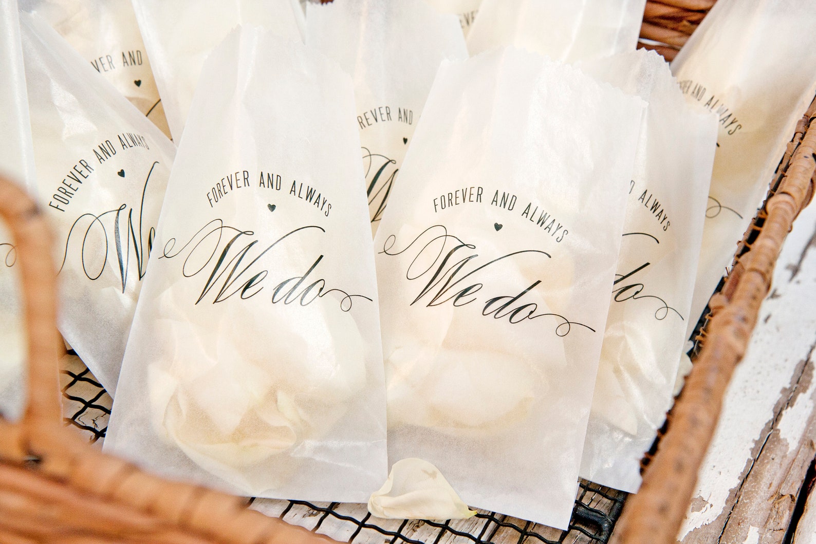 Glassine Petal Toss Bags DIY Wedding Exit We Do Design Etsy