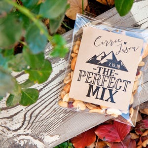 The Perfect Mix Wedding Favor Stickers - DIY Trail Mix Favors - 24 Large Stickers #A8