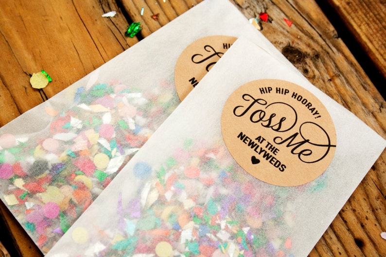 Favor Sticker Seals TOSS ME For Confetti and Petal Bags Etsy