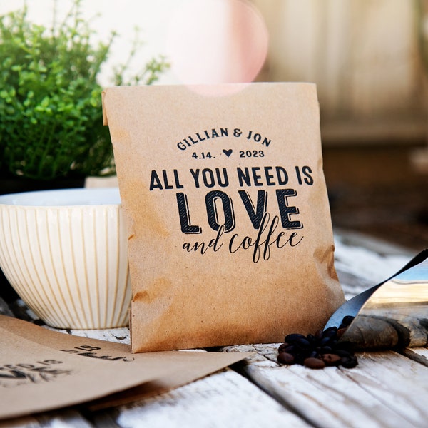 Love and Coffee DIY Coffee Favors - Personalized Wedding Favor Bags - 20 per pack (coffee not included)