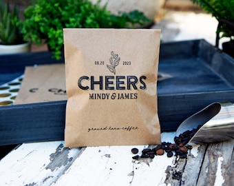 Cheers DIY Coffee Favors - Personalized Wedding Favor bags - 20 per pack (coffee not included)