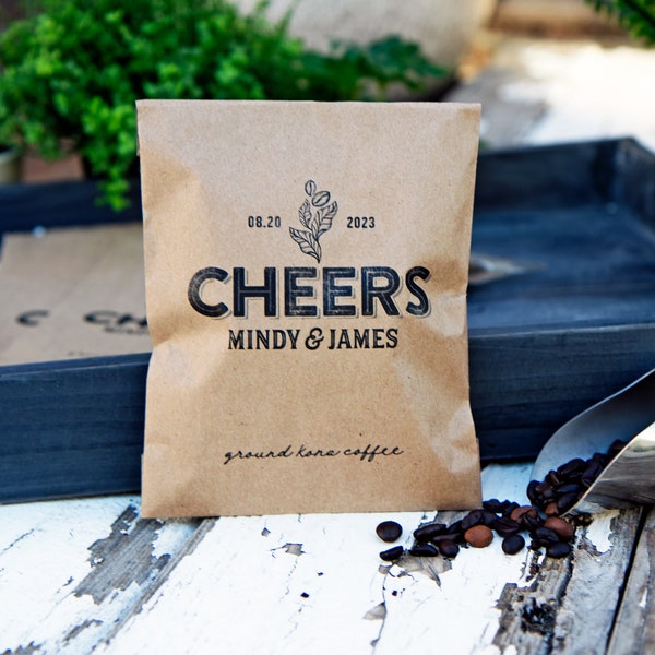 Cheers DIY Coffee Favors - Personalized Wedding Favor bags - 20 per pack (coffee not included)