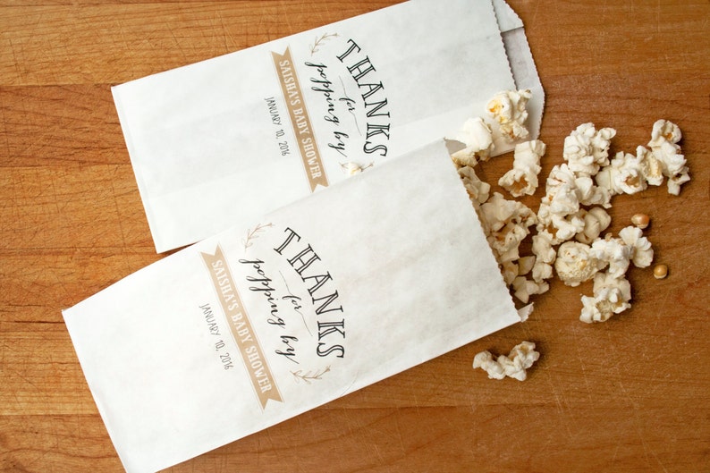 personalized popcorn bags for baby shower