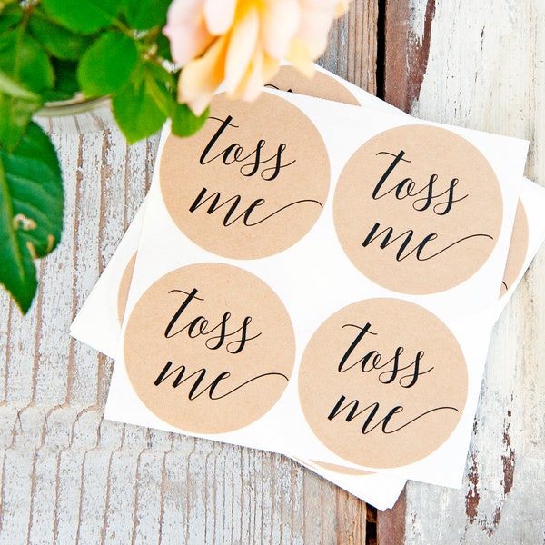 Toss Me Wedding Favor Stickers - Confetti, lavender, petals, rice, wedding exit - 20 pack #A13