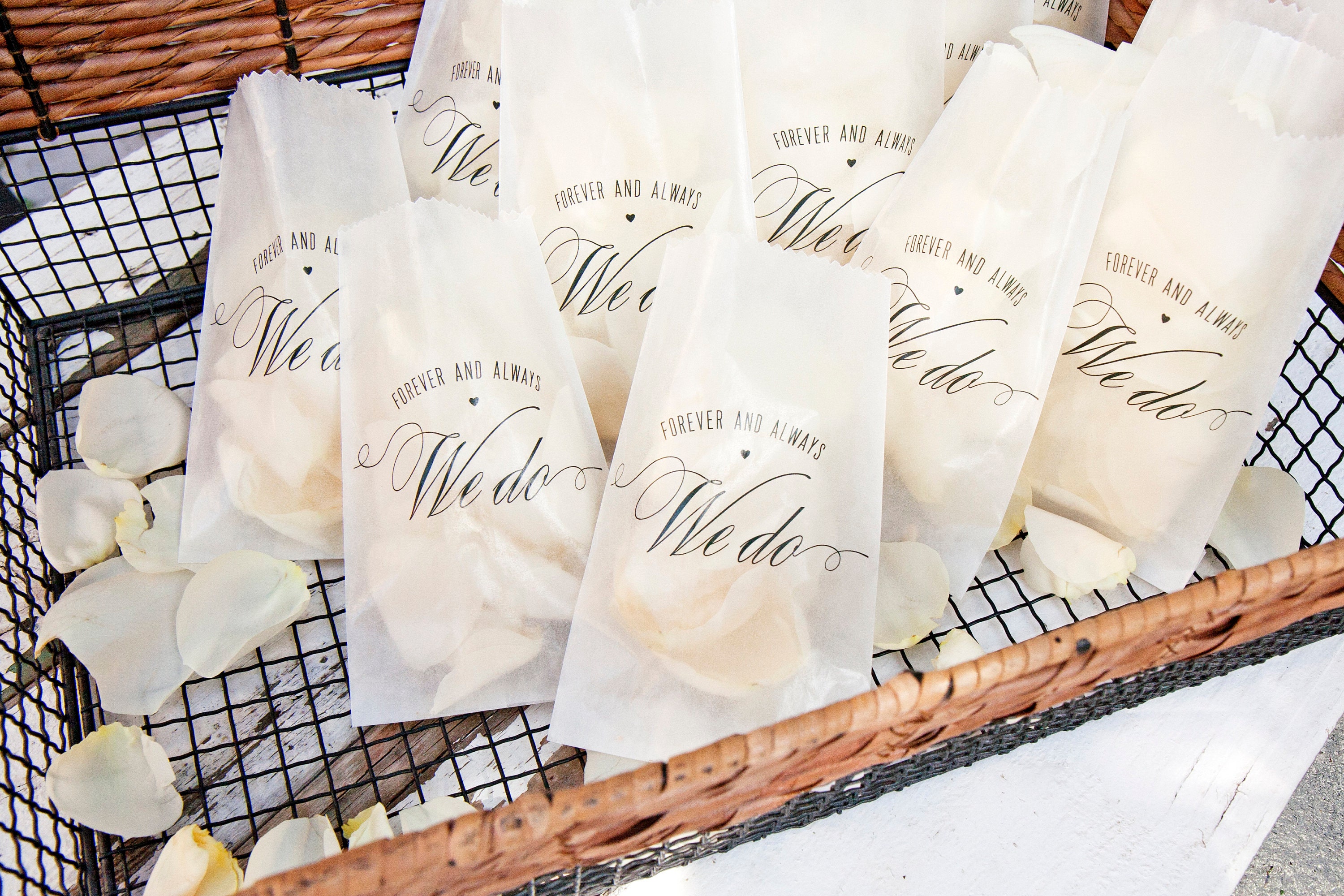 Glassine Petal Toss Bags DIY Wedding Exit We Do Design Etsy
