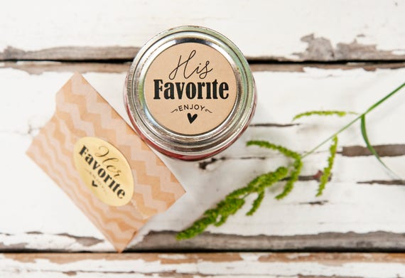 Floral Oval Kraft Favorites Wedding Favor Stickers His Favorite Her Favorite Our Favorite Wedding Stickers Kelly #308-009-OV-KR-WT-B