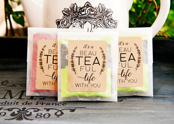 Wedding Tea Favor Romantic Tea Pun Bags And Stickers For Etsy