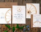 Country Wedding Invitation - the Wagon Wheel - Rustic, Outdoor, Vintage - Design Fee